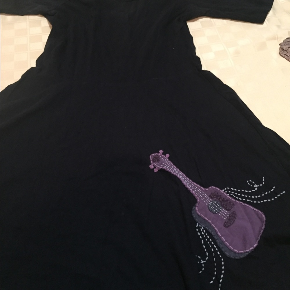 Synergy organic cotton black guitar dress size L